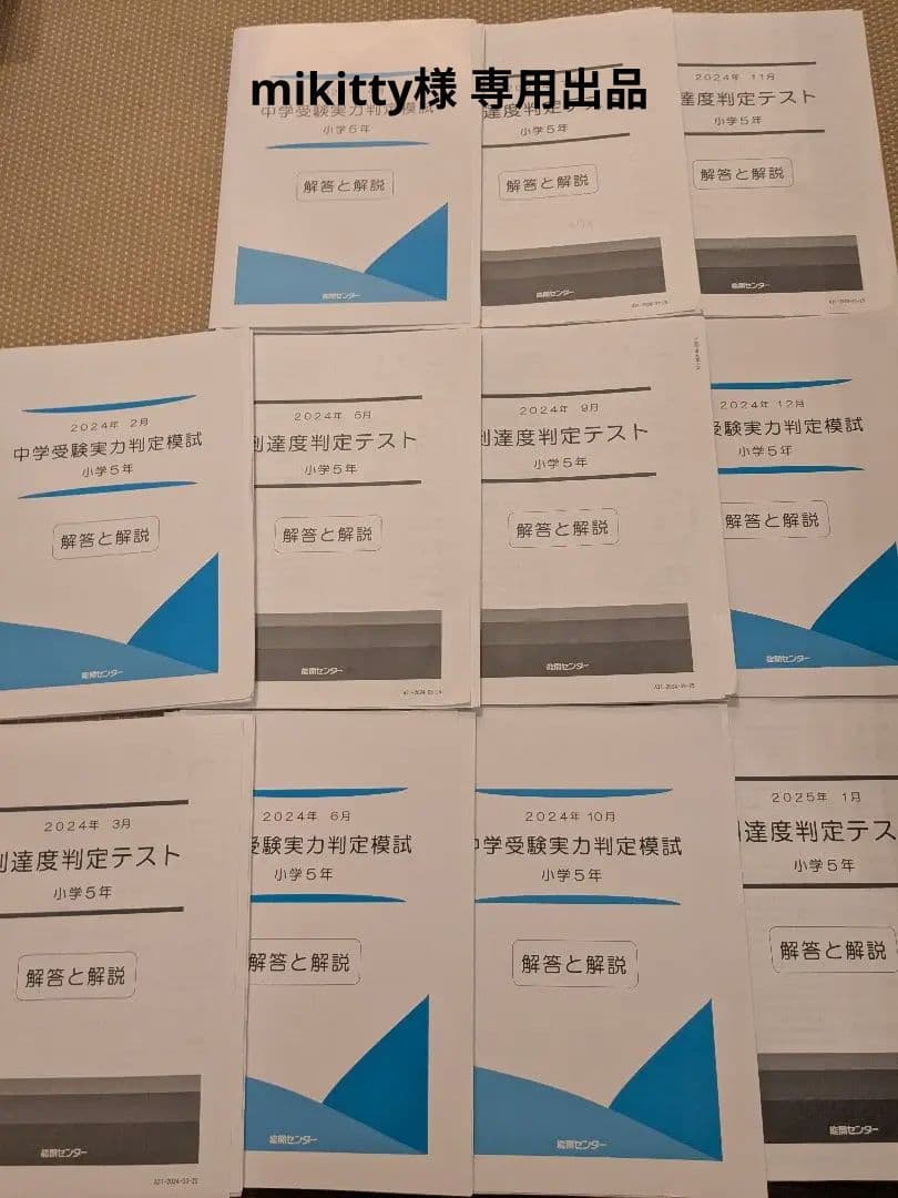mikitty出品 能開センター2024年度5年生実力判定模試 到達度判定