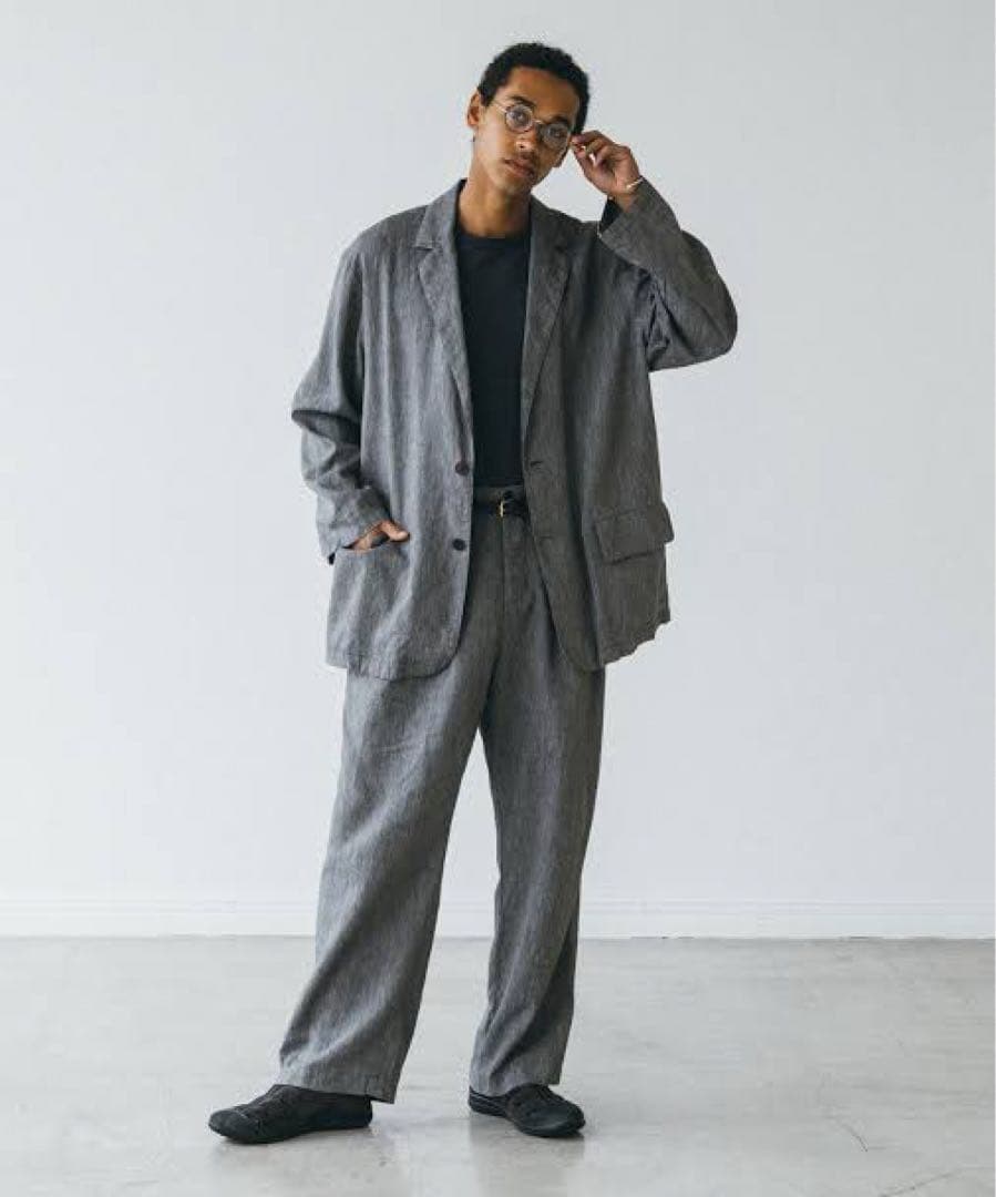 CONFECT 水撚りリネン 和紙 イージートラウザーズ