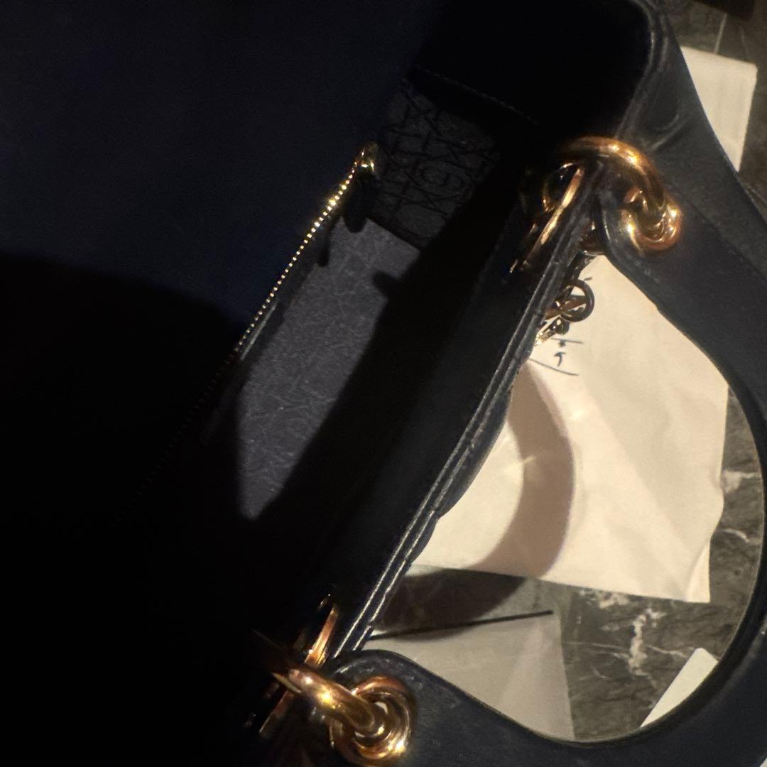 最終価格　Lady Dior スモール　ネイビー カナージュ ラムスキン