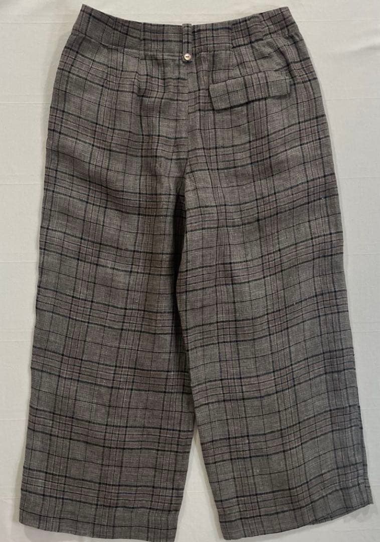 パラスパレス リネン　チェック　ガウチョ　サイズ3