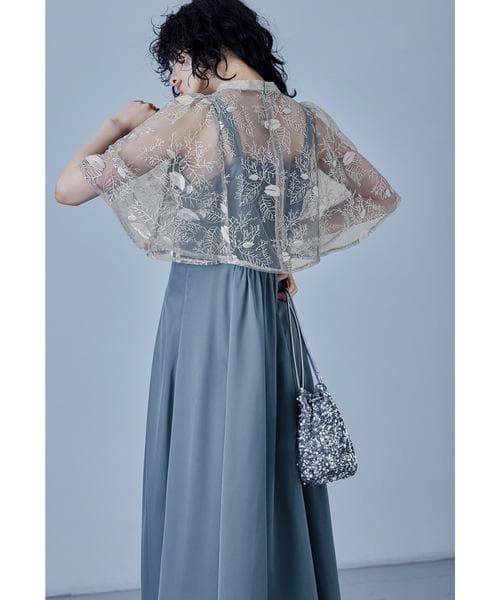 美品 niana ニアナ リーフレースボレロセットドレス 結婚式 パーティー M