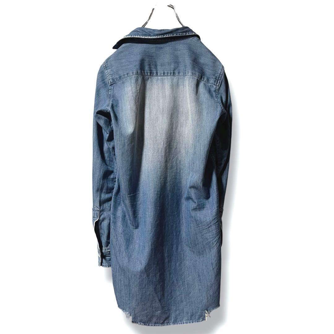 ❤️ダメージ加工❤️フランク&アイリーン デニムシャツ GRAYSON ハート刺繍