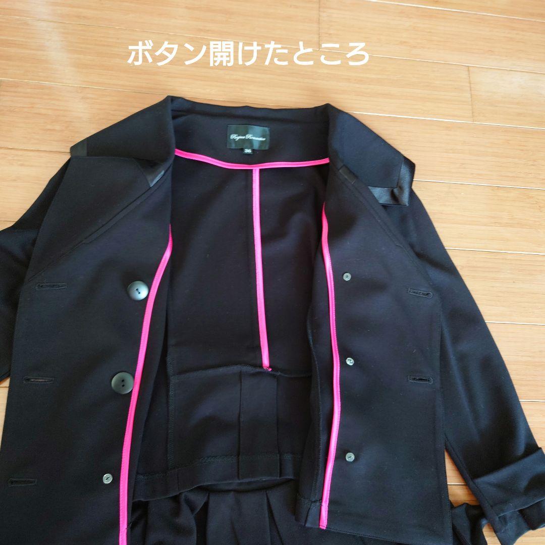 レジーナロマンティコスーツ ブラック ダブルブレスト スカートスーツ