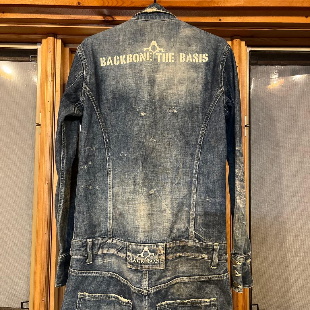BACKBONE バックボーン デニム つなぎ オールインワン ダメージ加工