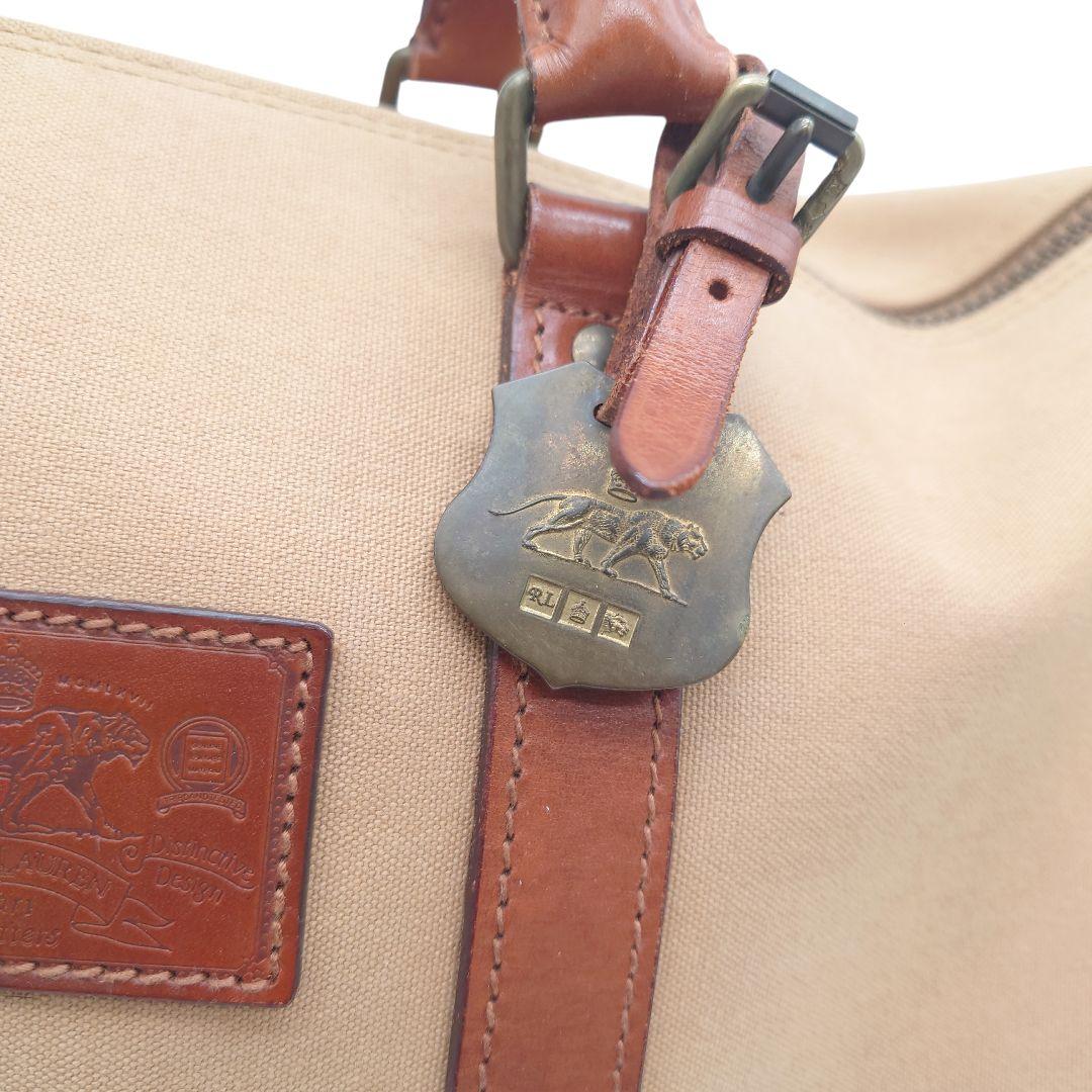 【ヴィンテージ】ラルフローレン　サファリ　キャンバス　レザー　 ボストンバッグ