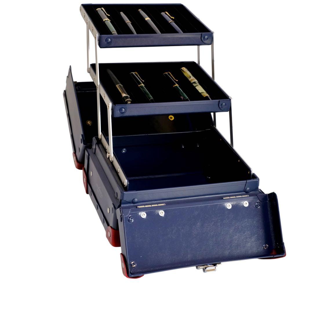 ファイバーペンボックス　ネイビー　万年筆　収納