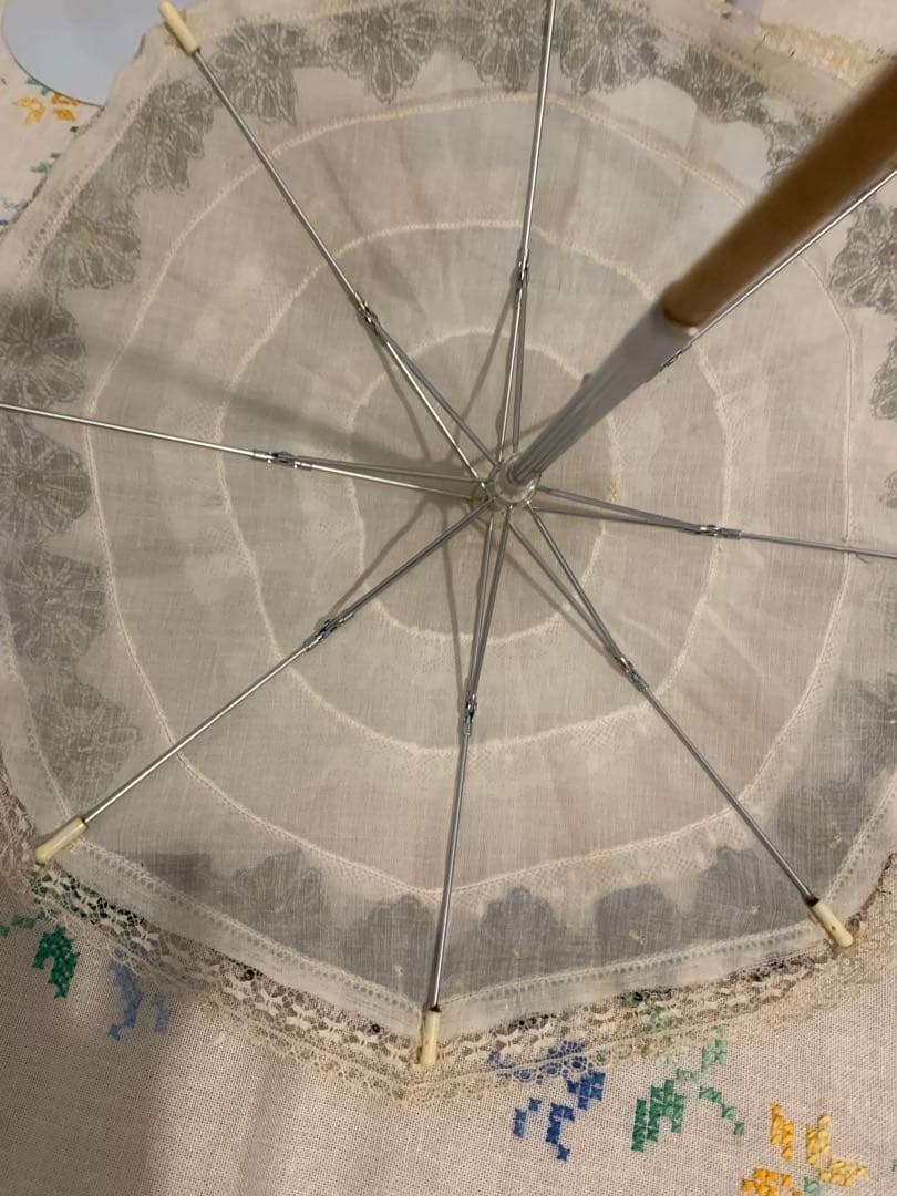 アンティークビスクドールスタンド３点とパラソルセット⑧