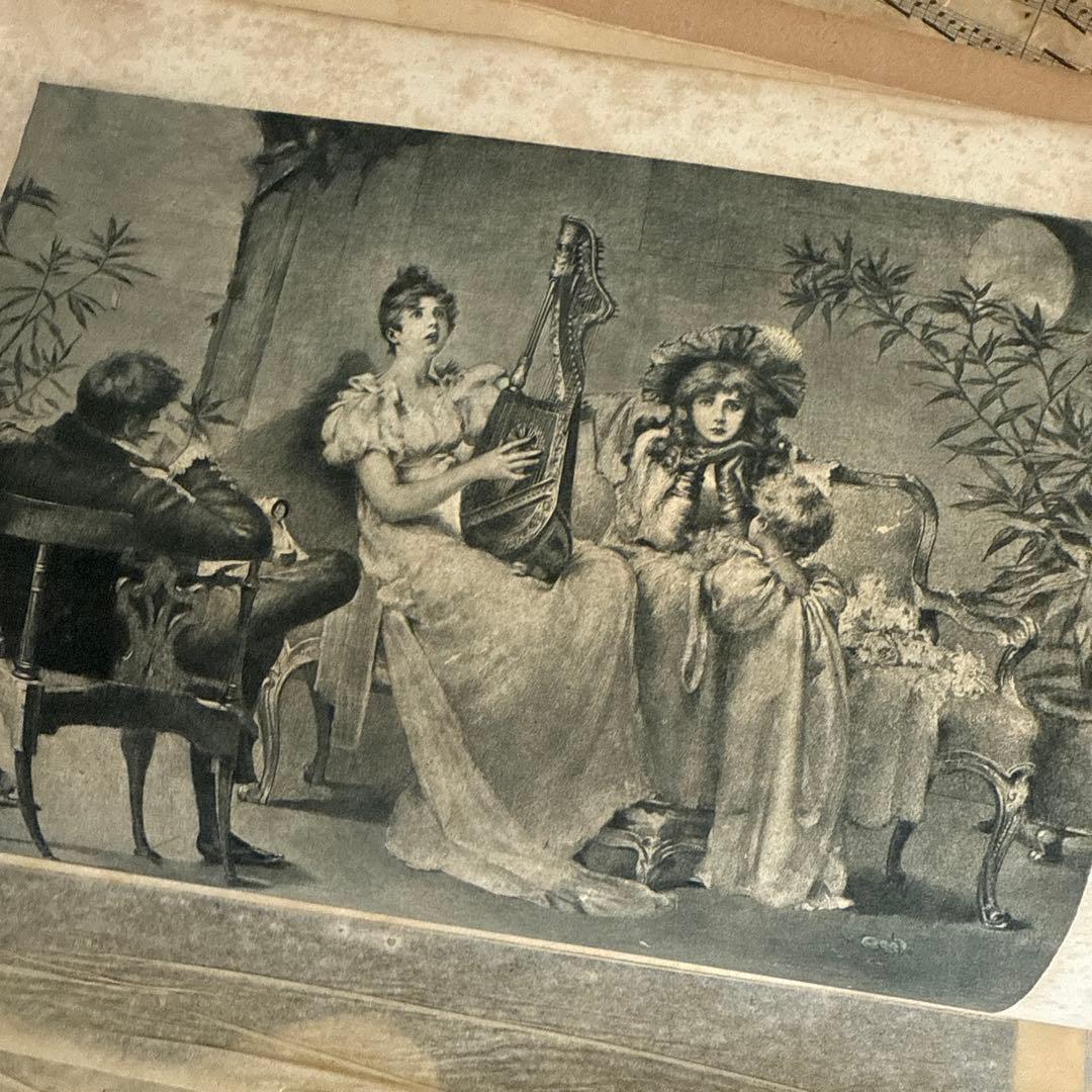 稀少1891年　美しいアンティーク古書ヴィクトリアン洋書　ジャンクジャーナル素材