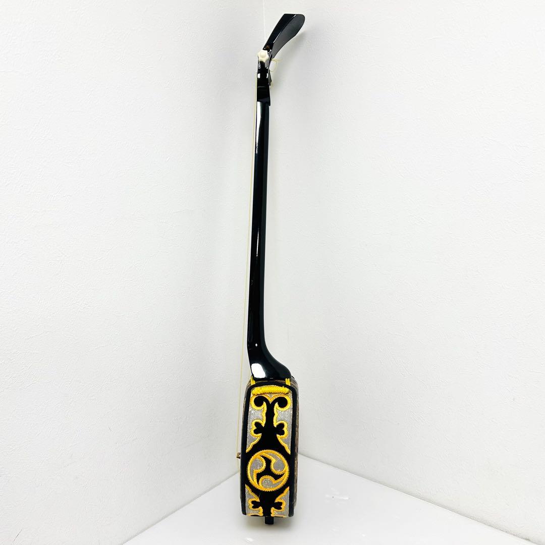 ジャンク 沖縄三線 人工皮 合皮 蛇柄 三味線 三線