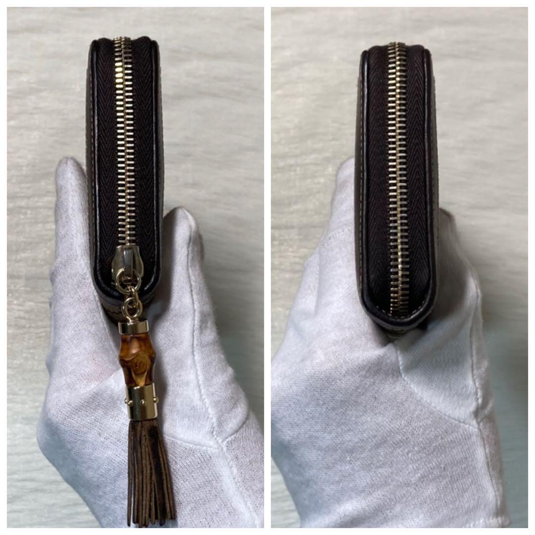 本日限定　GUCCI グッチ　長財布　ラウンドファスナー　バンブー　茶色　箱