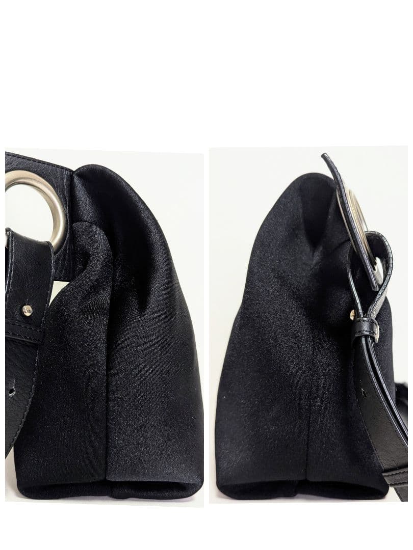 美品◎kawa-kawa hatome ボディバッグ 牛革 斜め掛け L 黒