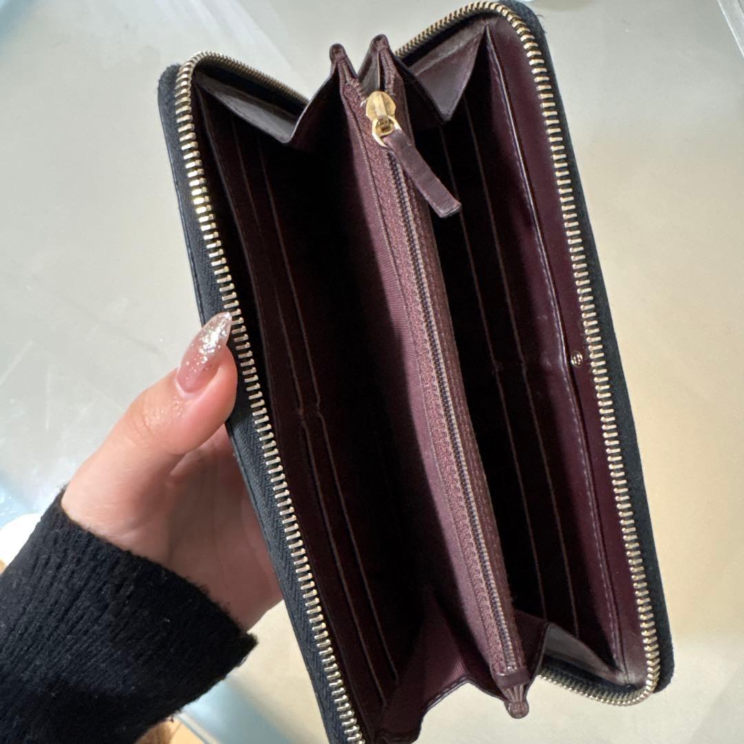 シャネル キャビアスキン 長財布 ラウンドジップ 黒 財布 マトラッセ ジップ