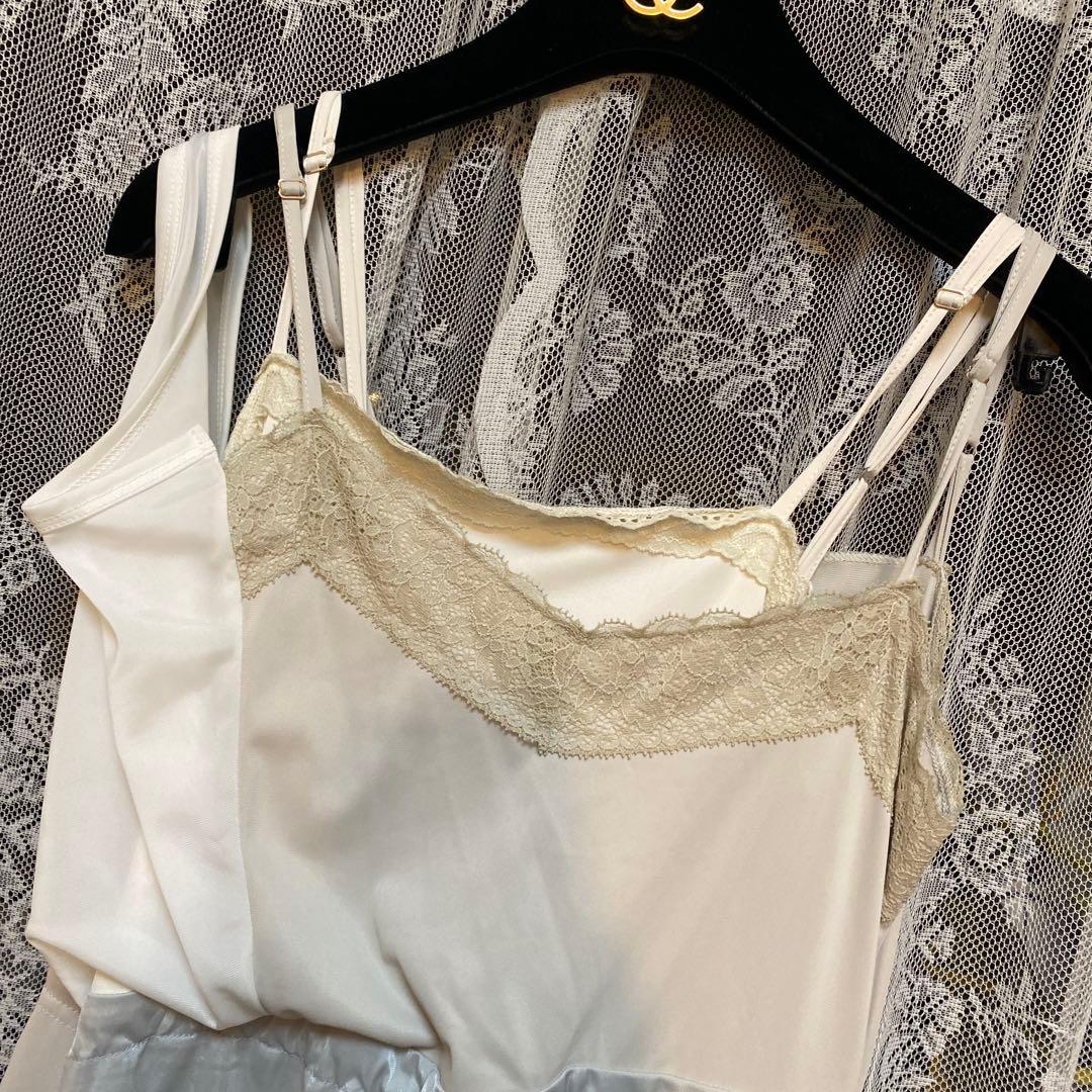 Maisonミハラヤスヒロ キャミワンピース ロング丈 レース装飾 ツギハギ