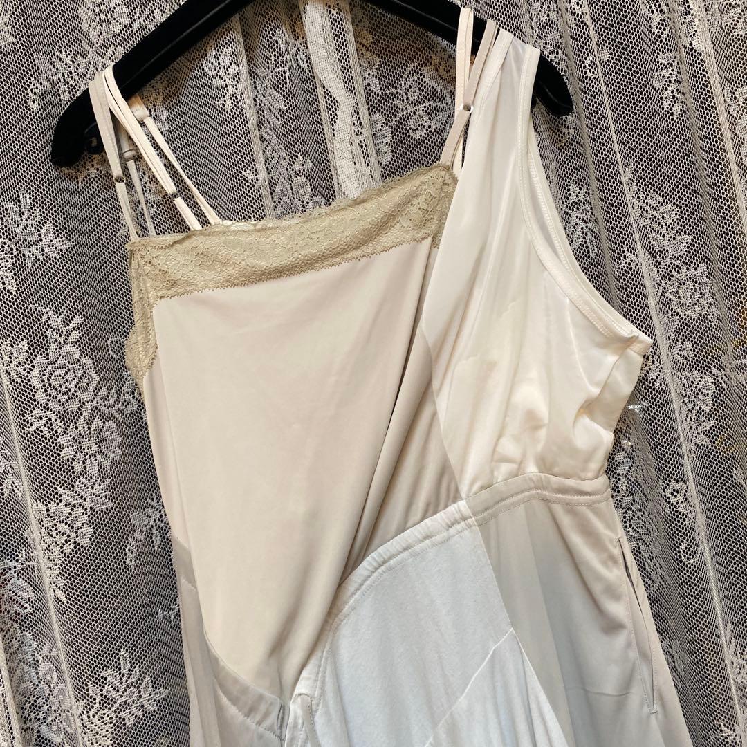 Maisonミハラヤスヒロ キャミワンピース ロング丈 レース装飾 ツギハギ