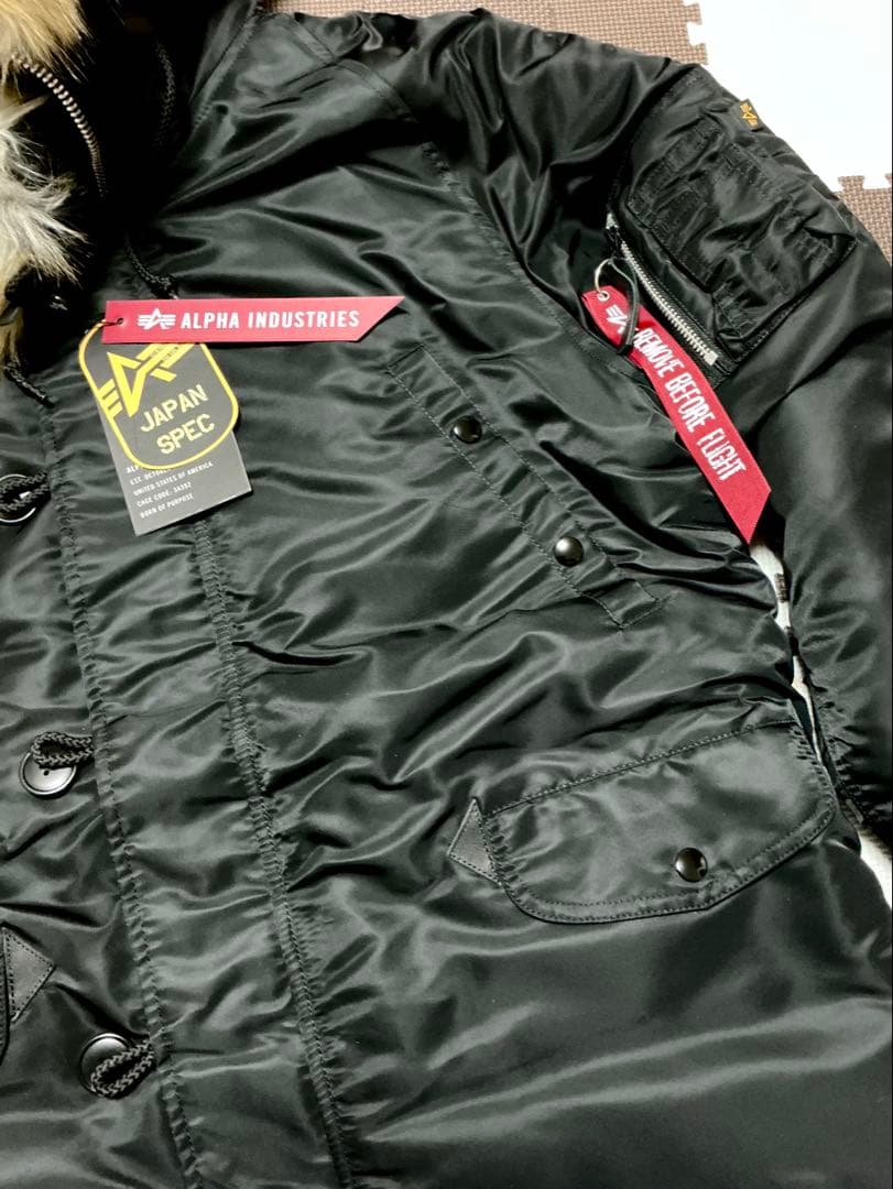新品 ALPHA N-3B ブラック Lサイズ ミリタリージャケット アルファ