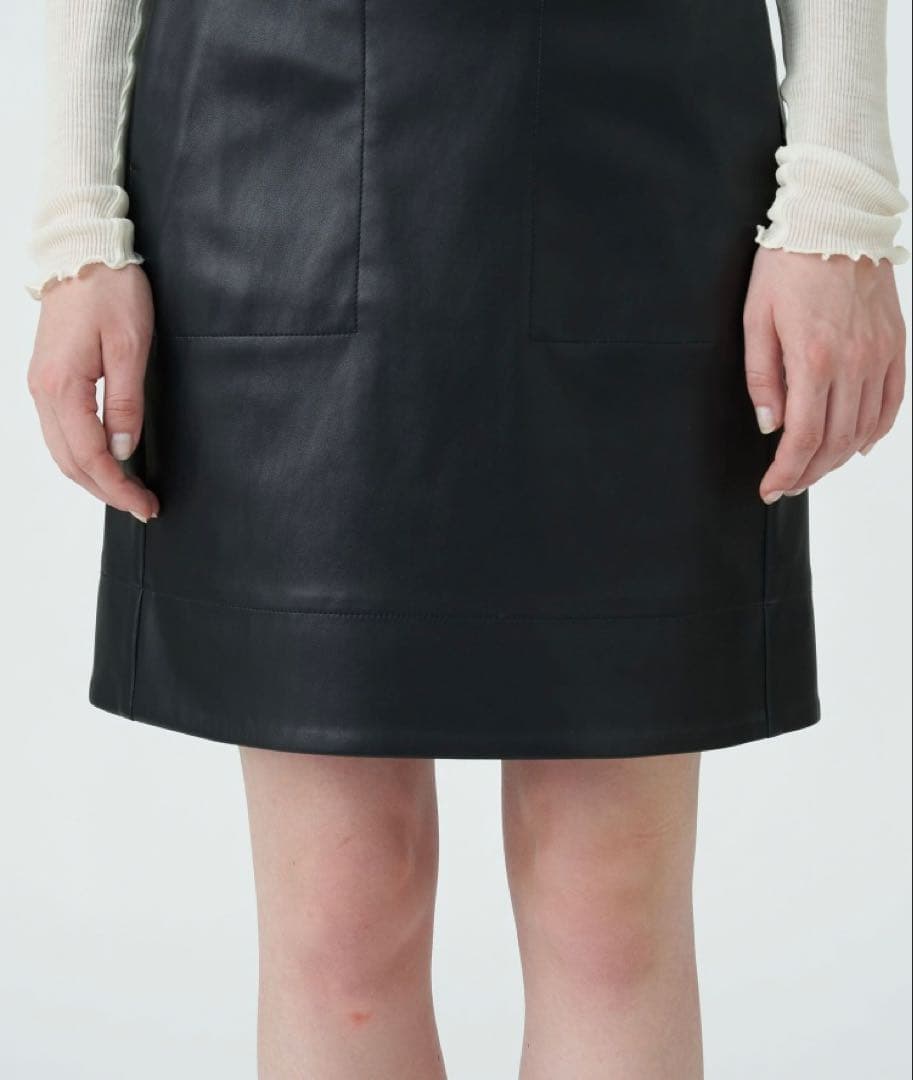 MACPHEE レザーライクミニスカート