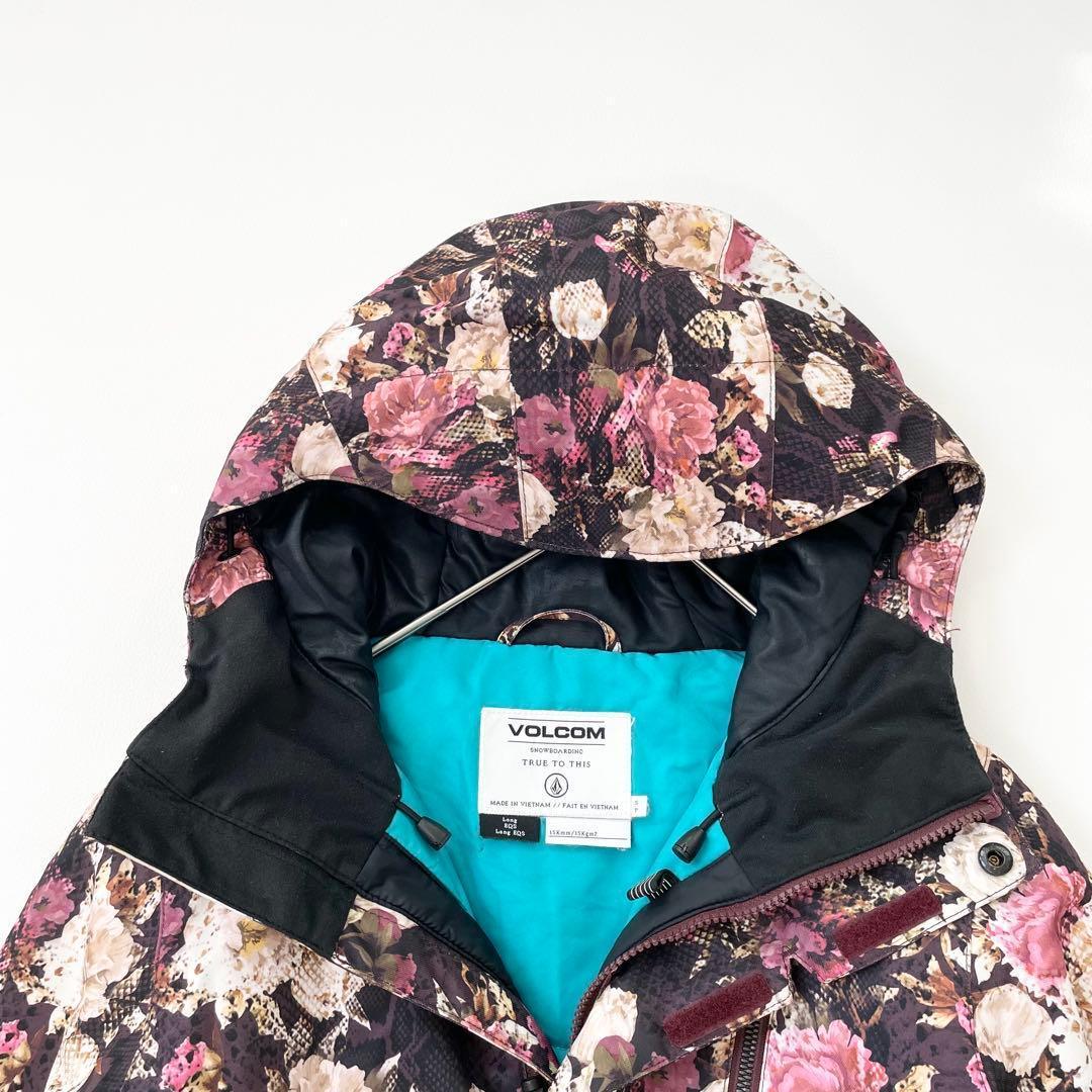 4459【美品】ボルコム ジャケット スノボウェア レディース 花柄 耐水性