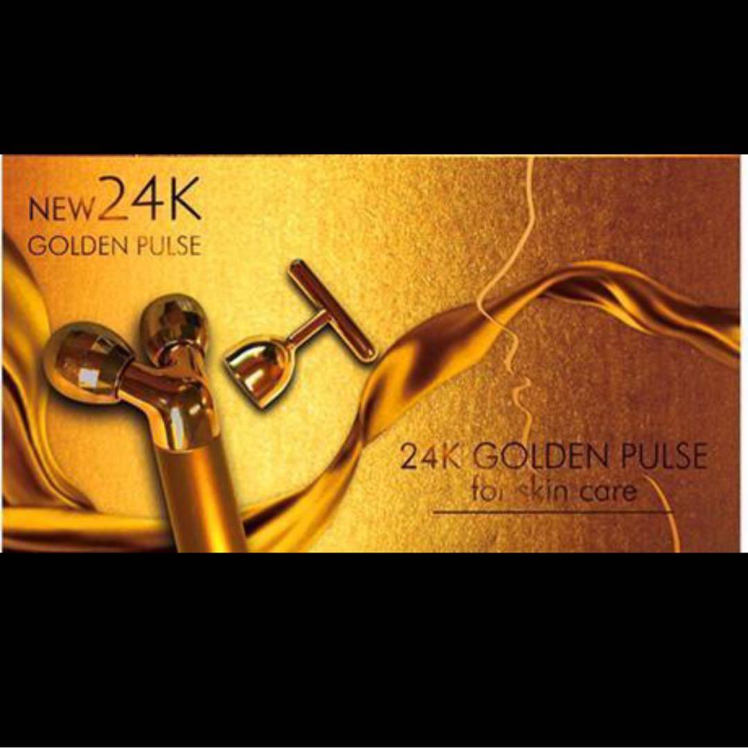 新品24KＰＵＲＥＧＯＬＤ Beauty BAR 純金Ｖ＋Ｔヘッド超振動美顔器