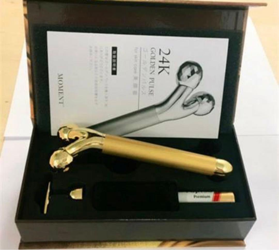 新品24KＰＵＲＥＧＯＬＤ Beauty BAR 純金Ｖ＋Ｔヘッド超振動美顔器
