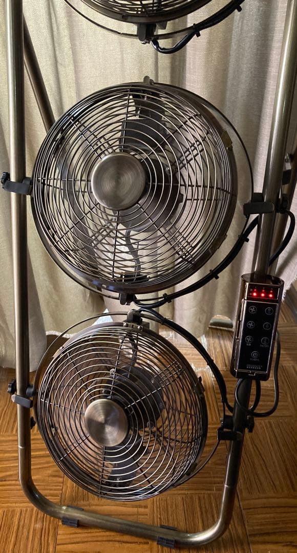 メタルトリプルファン 扇風機 インテリア おしゃれ イエローゴールド 希少品