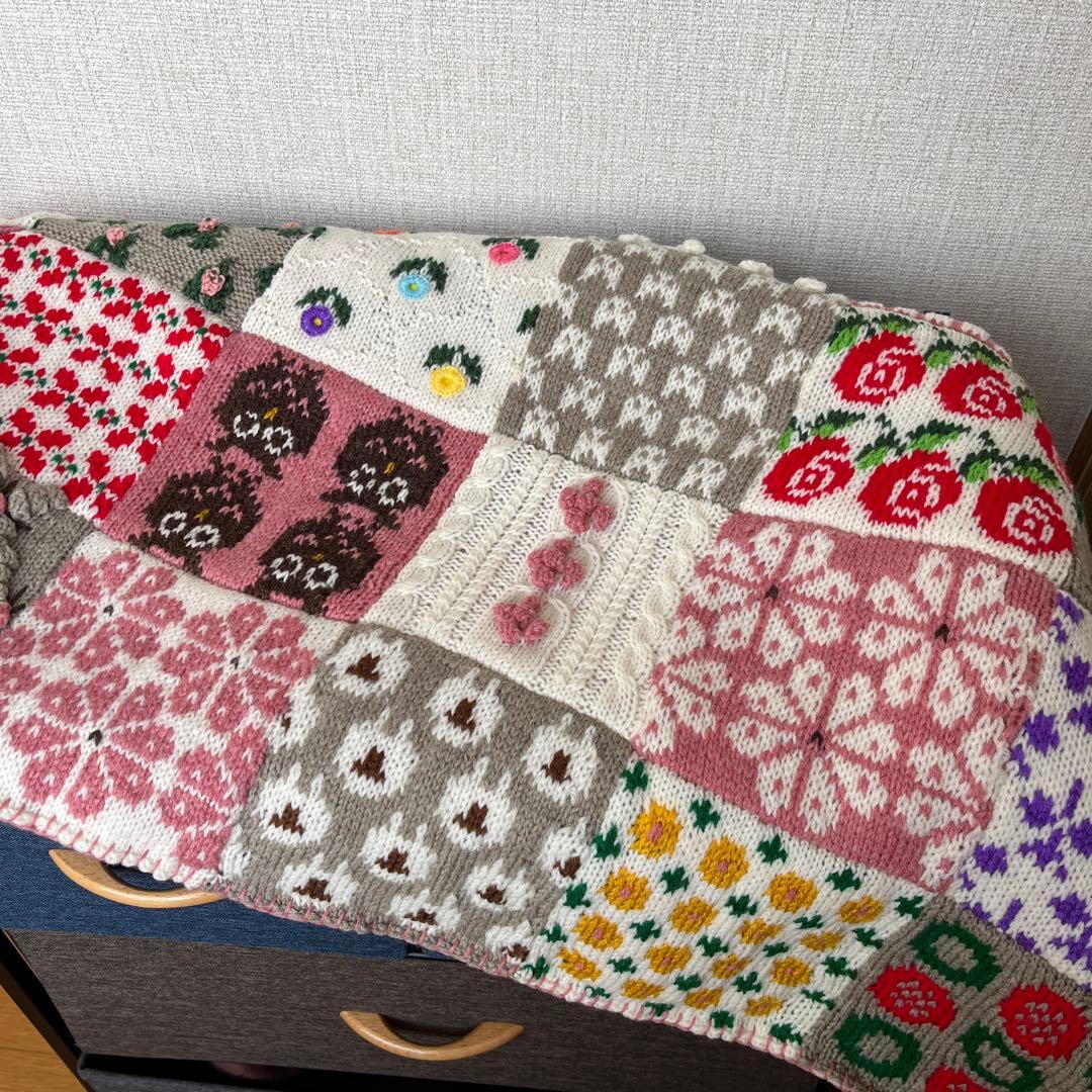 「小鉢」花柄モチーフ.ブランケット☆ハンドメイド