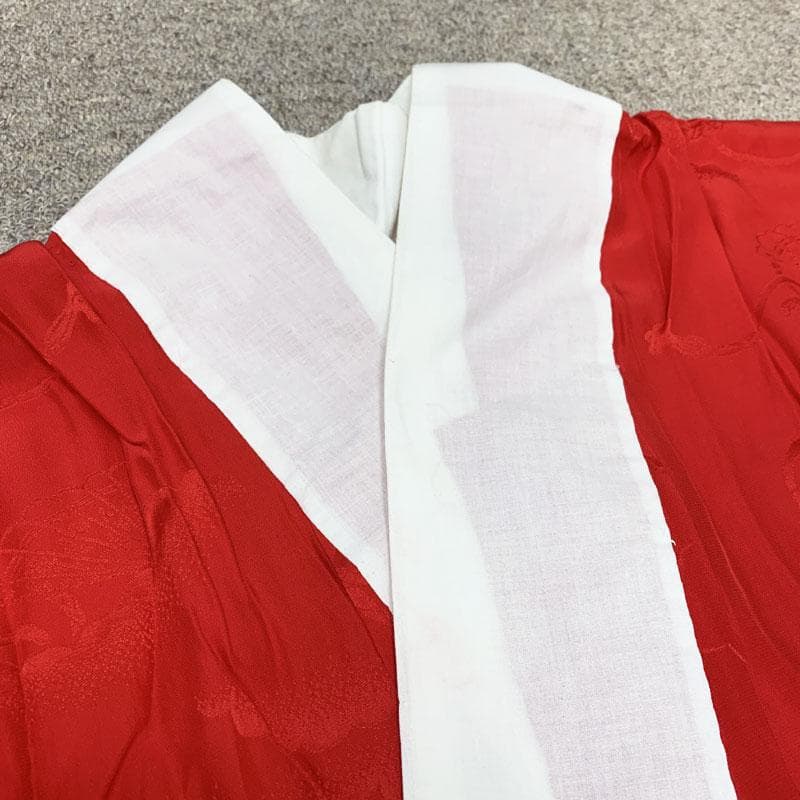 510u5☆振袖用長襦袢 地紋 貝桶 /裄64袖丈107/広衿☆美品