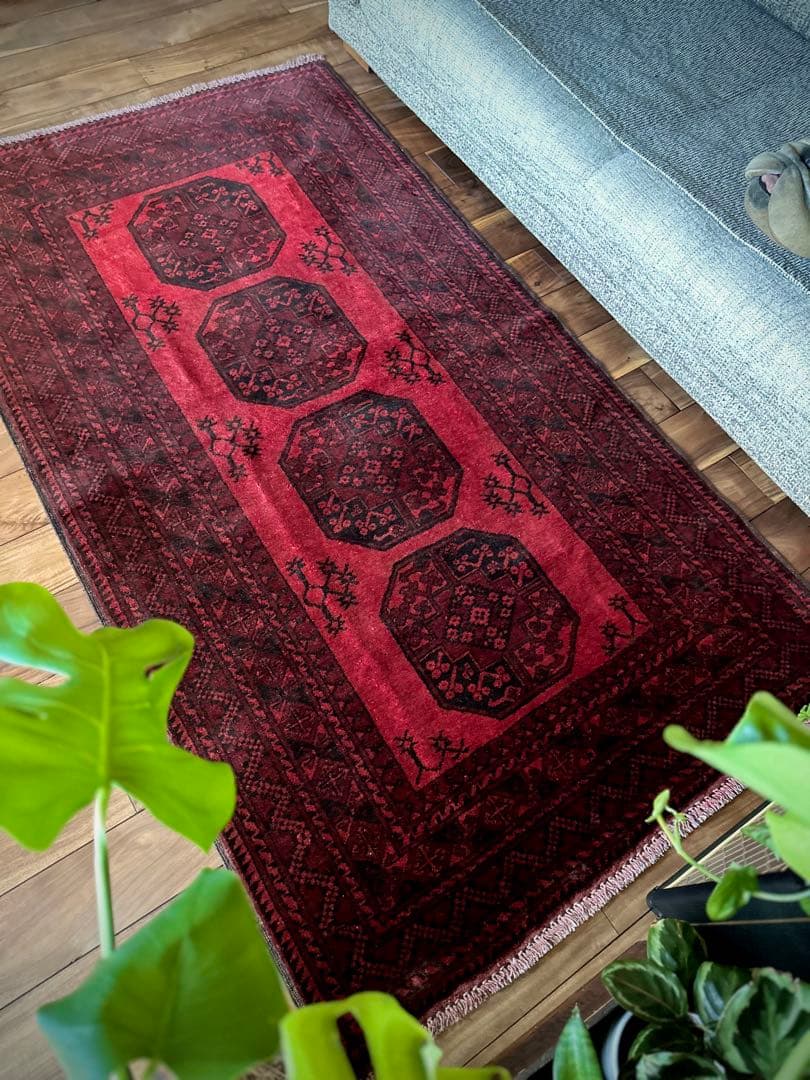 トライバルラグ　ヴィンテージラグ　トルクメン　エルサリ　プリミティブアート　美品