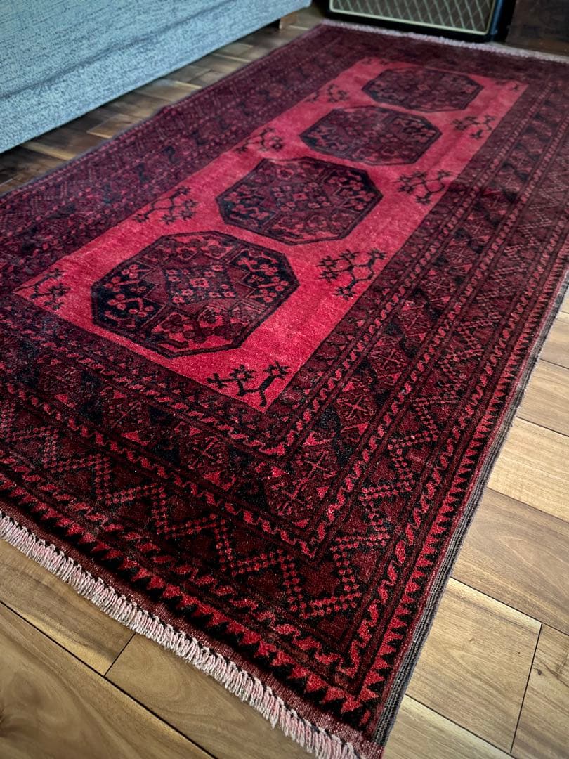 トライバルラグ　ヴィンテージラグ　トルクメン　エルサリ　プリミティブアート　美品