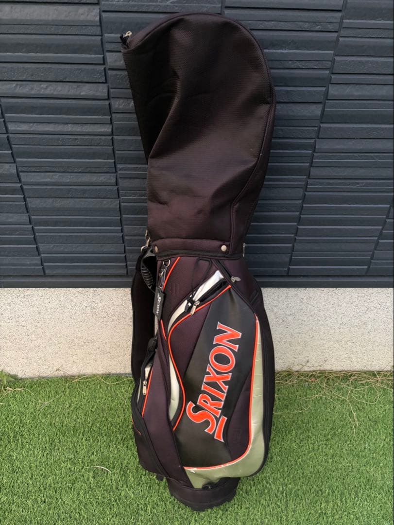 【最短即日発送】Srixon キャディバッグ フード付き 黒/オレンジ