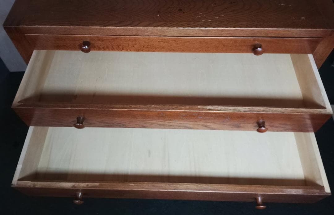 アンティーク 北欧モダン 4段チェスト 無垢材 民芸モダン