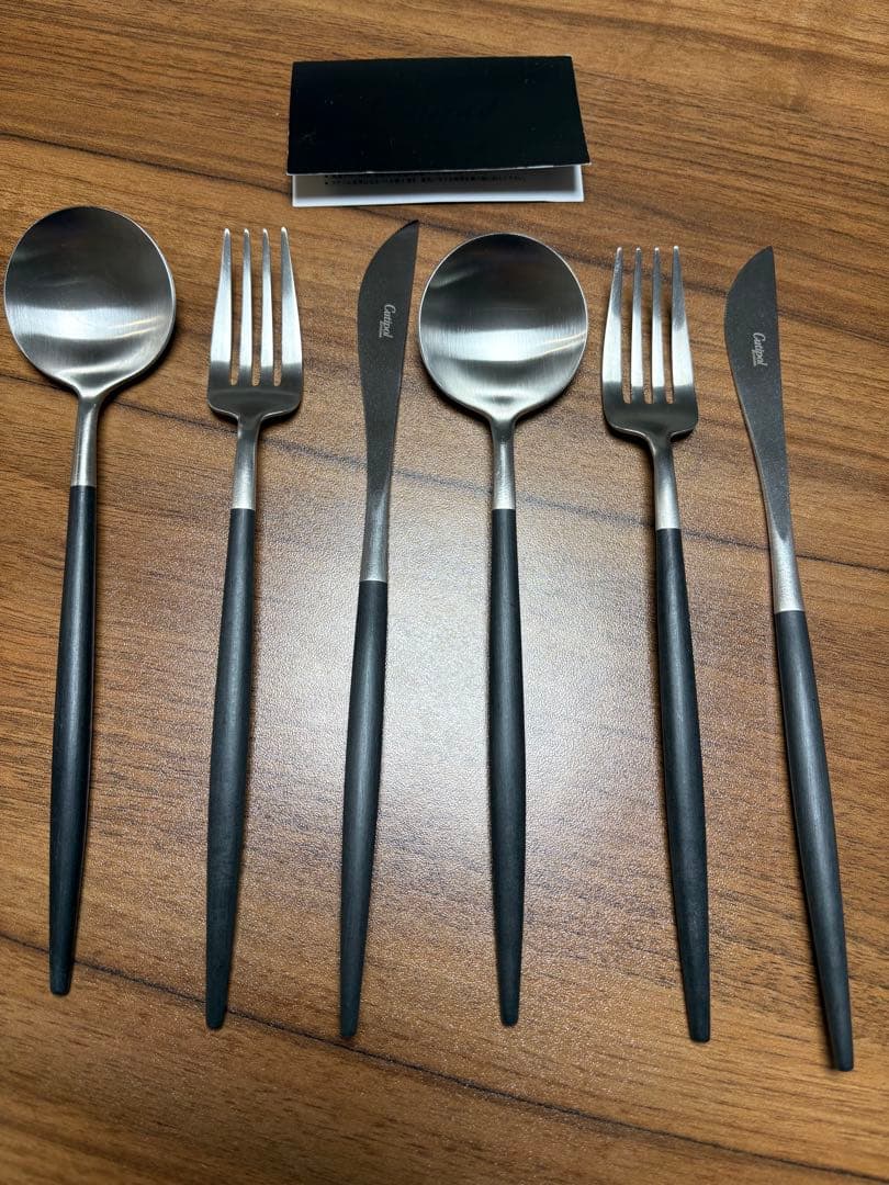 クチポール　カトラリー　2セット　6本　ブラック　シルバー　GOAゴア