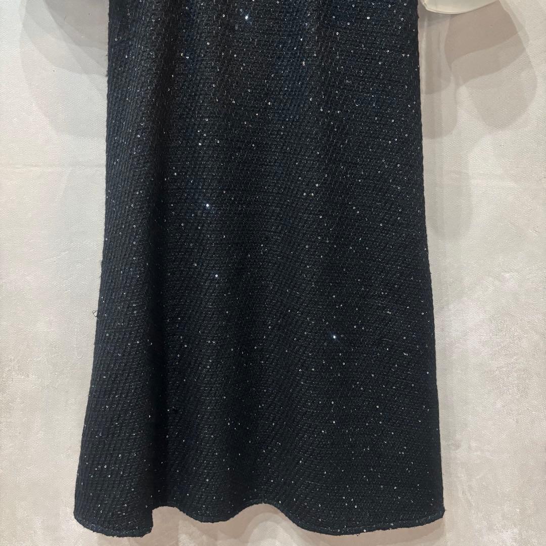 Leja レジャ 花柄レースカラースパンコールAラインワンピース ブラック S