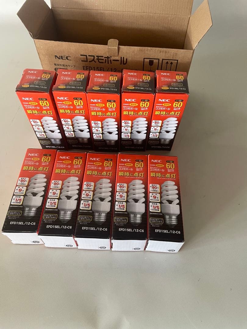 10セットNEC 電球形蛍光ランプコスモボールEFD15EL/12-C