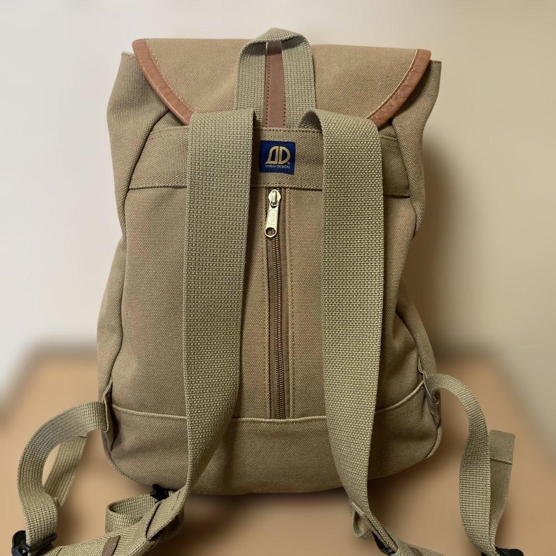 シライデザイン　帆布リュック【カーキ】