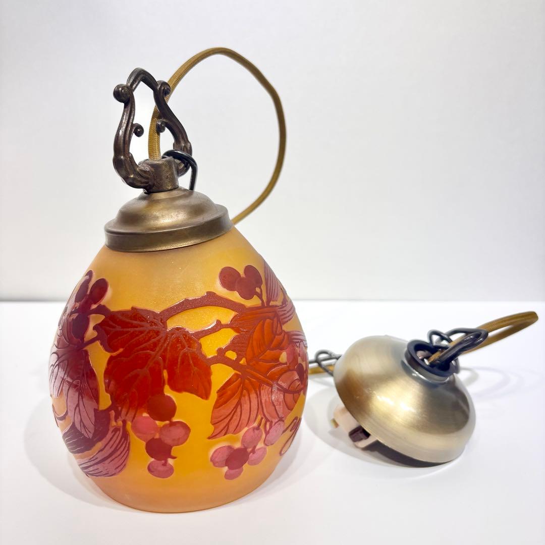 希少！TIP Gallé ガレ ガラスシェード ペンダントライト 1灯