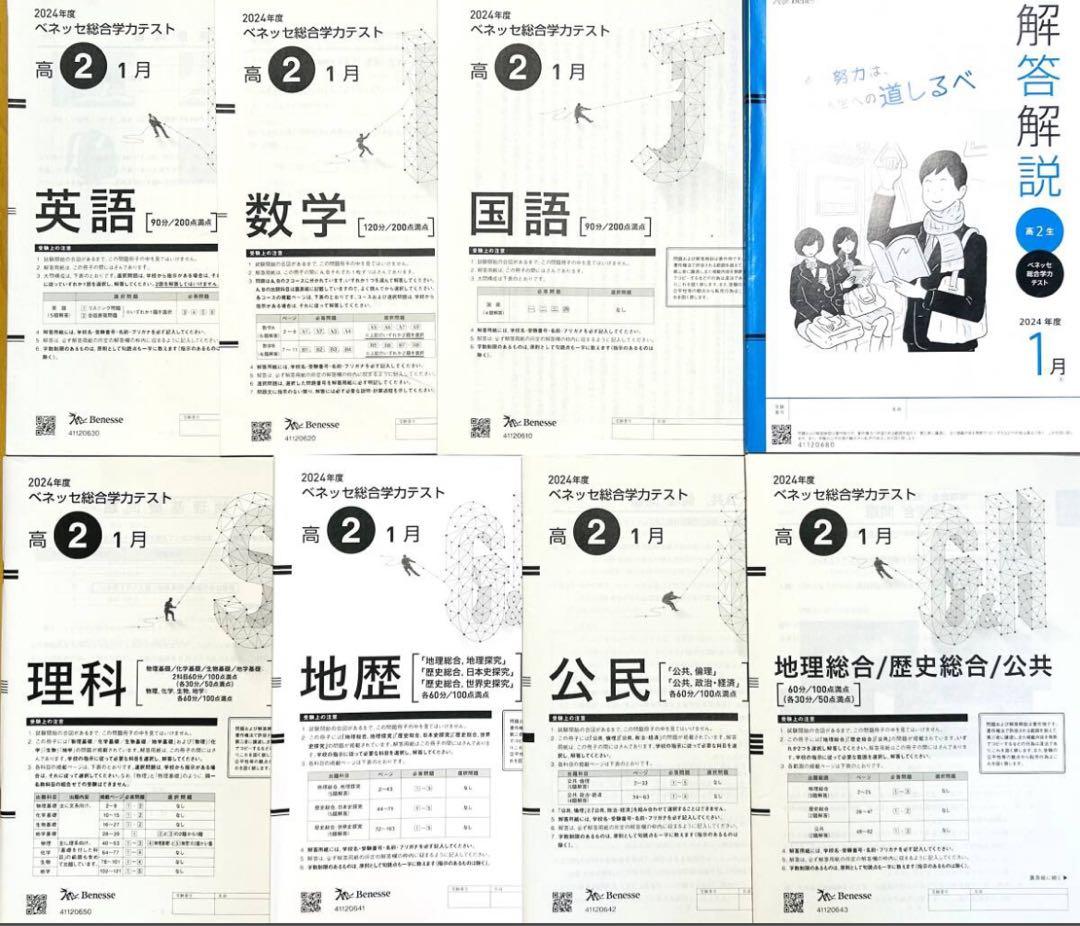新品未使用進研模試ベネッセ２０２５年１月実施高２総合学力テスト２０２４年度公共有