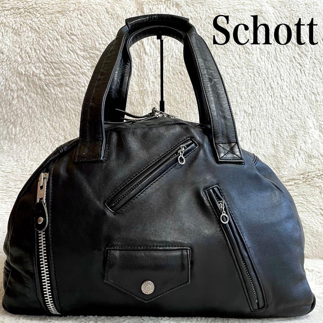 美品 Schott ショット ライダース ボストンバッグ 牛革 レザー 肩がけ