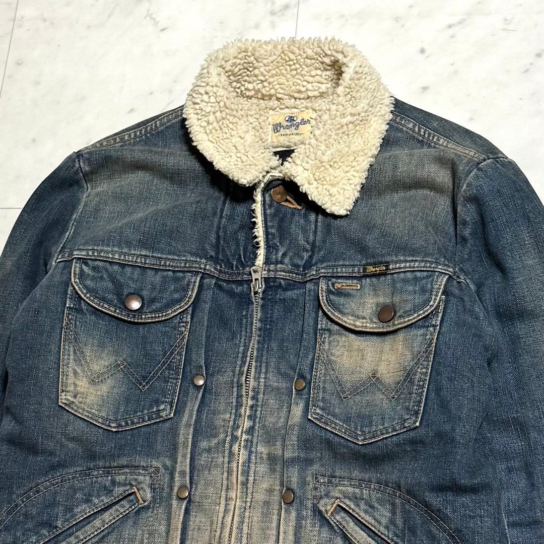 AKM × Wrangler デニムボアジャケット ダブルジップ コットン L