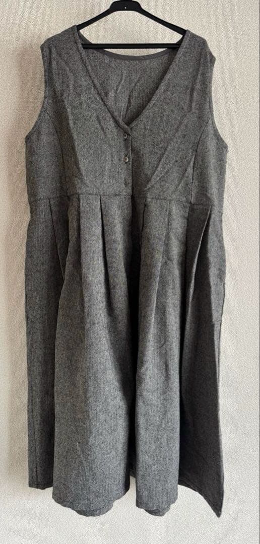 nest robeウールヘリンボン2wayワンピースジャンパースカートカシミヤ混