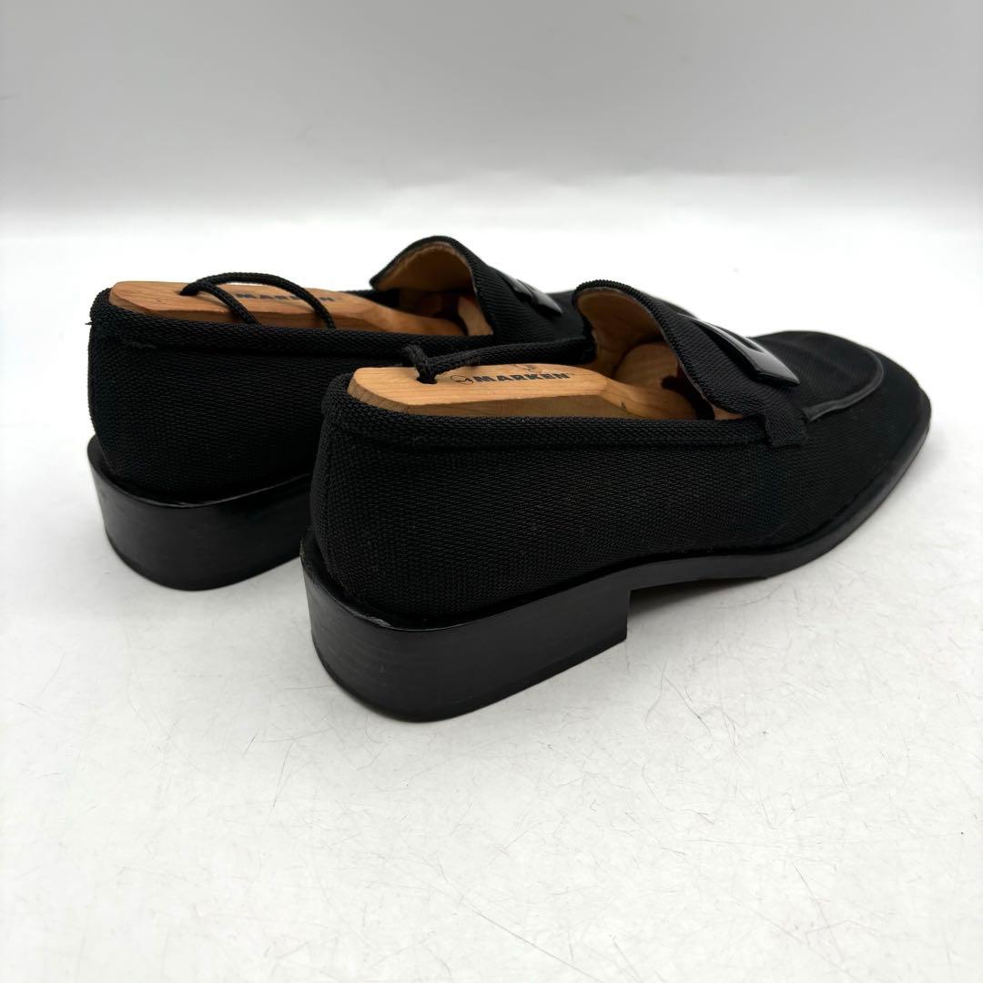 大人気✨ GUCCI ファブリック ヒール ローファー 【36C】 黒 Gロゴ