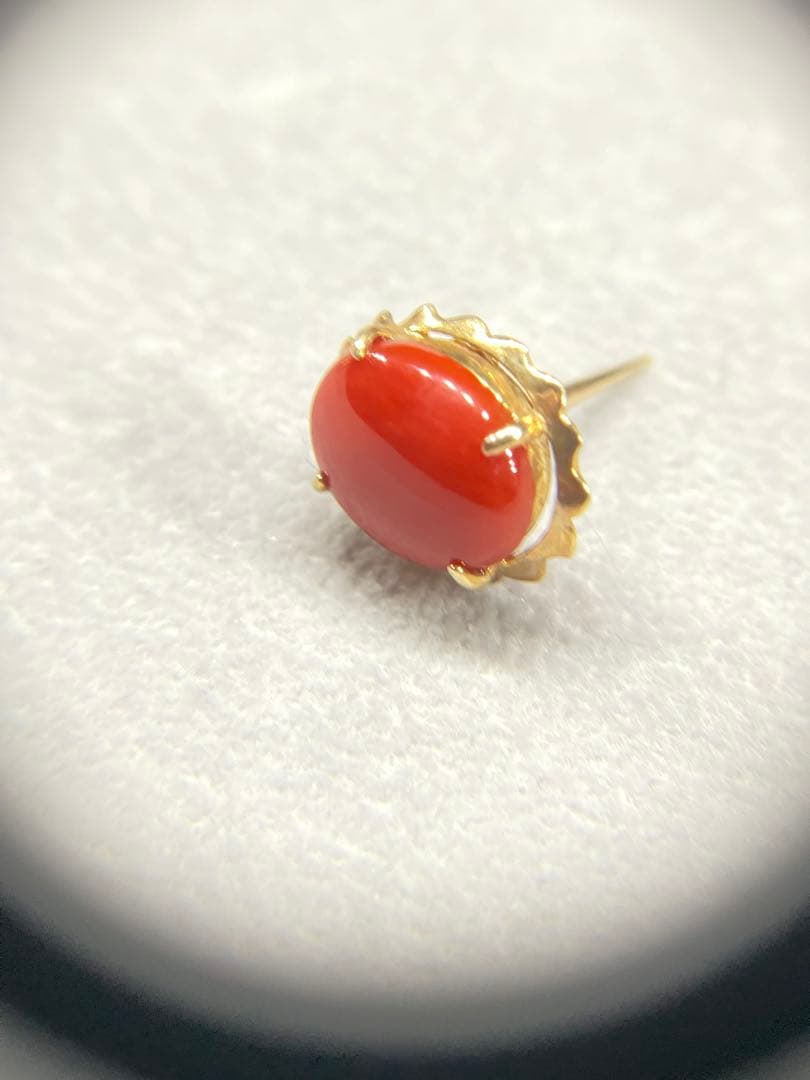 K14 ゴールド 地中海珊瑚 コーラル 14金 ピンブローチ CORAL
