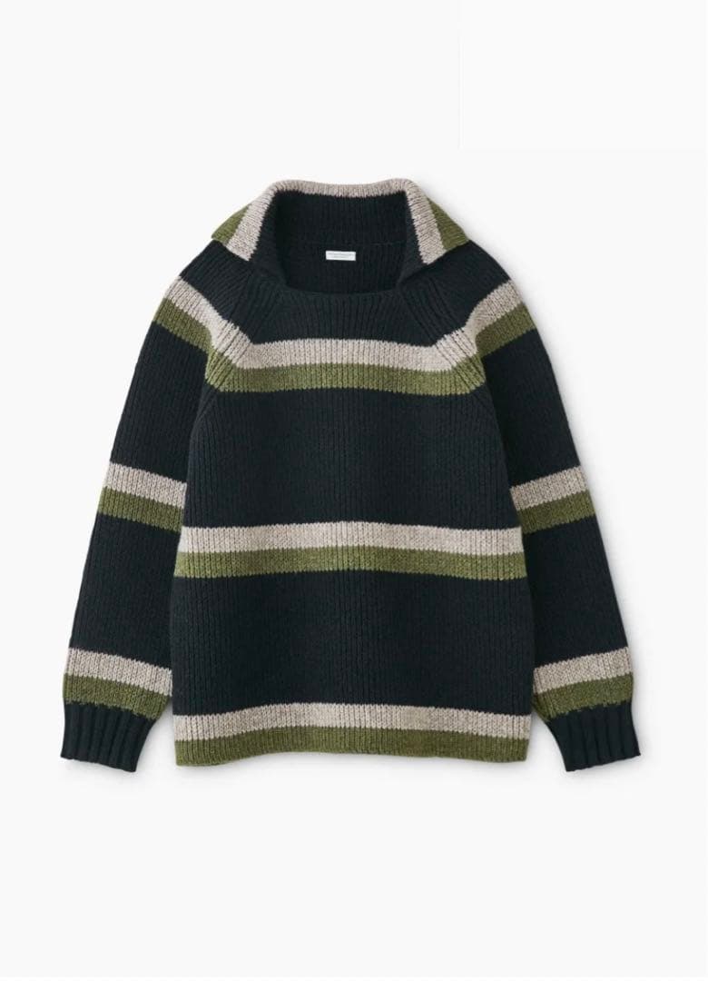 トップス PHIGVEL OLD BORDER KNIT D.NAVY