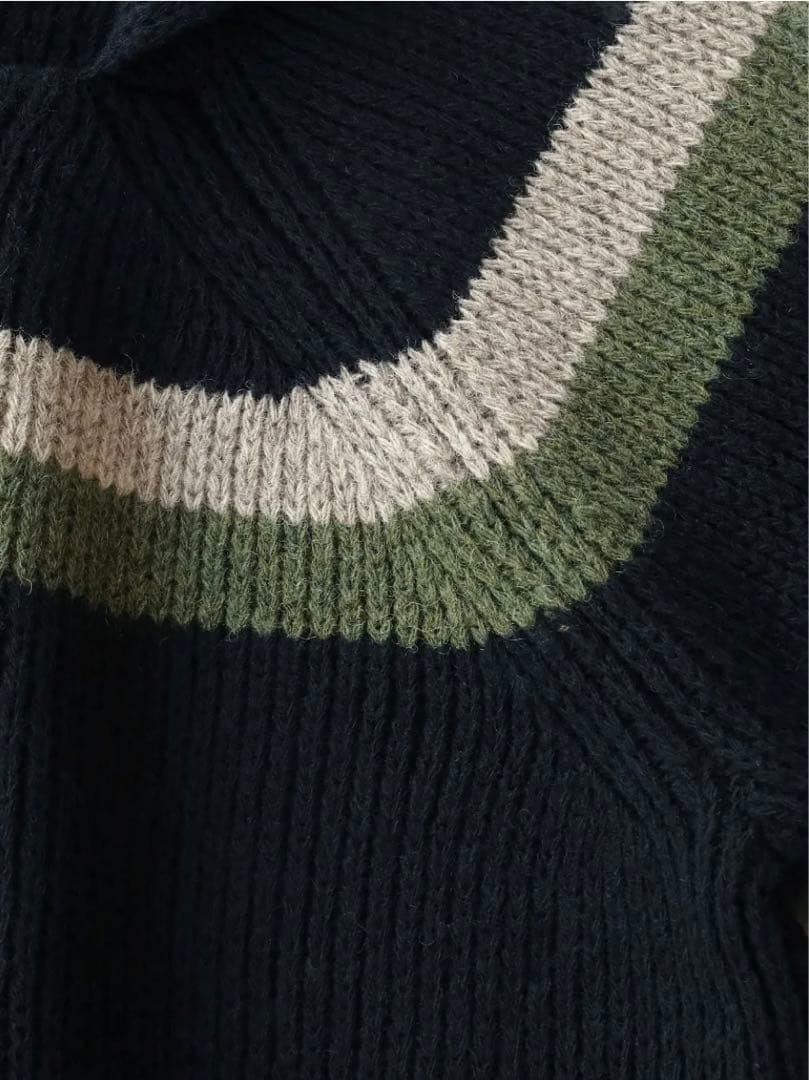 トップス PHIGVEL OLD BORDER KNIT D.NAVY