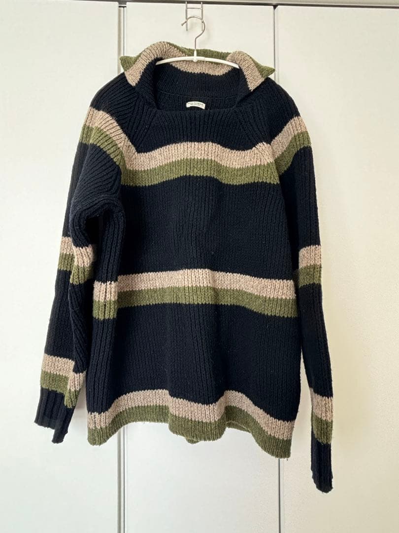 トップス PHIGVEL OLD BORDER KNIT D.NAVY