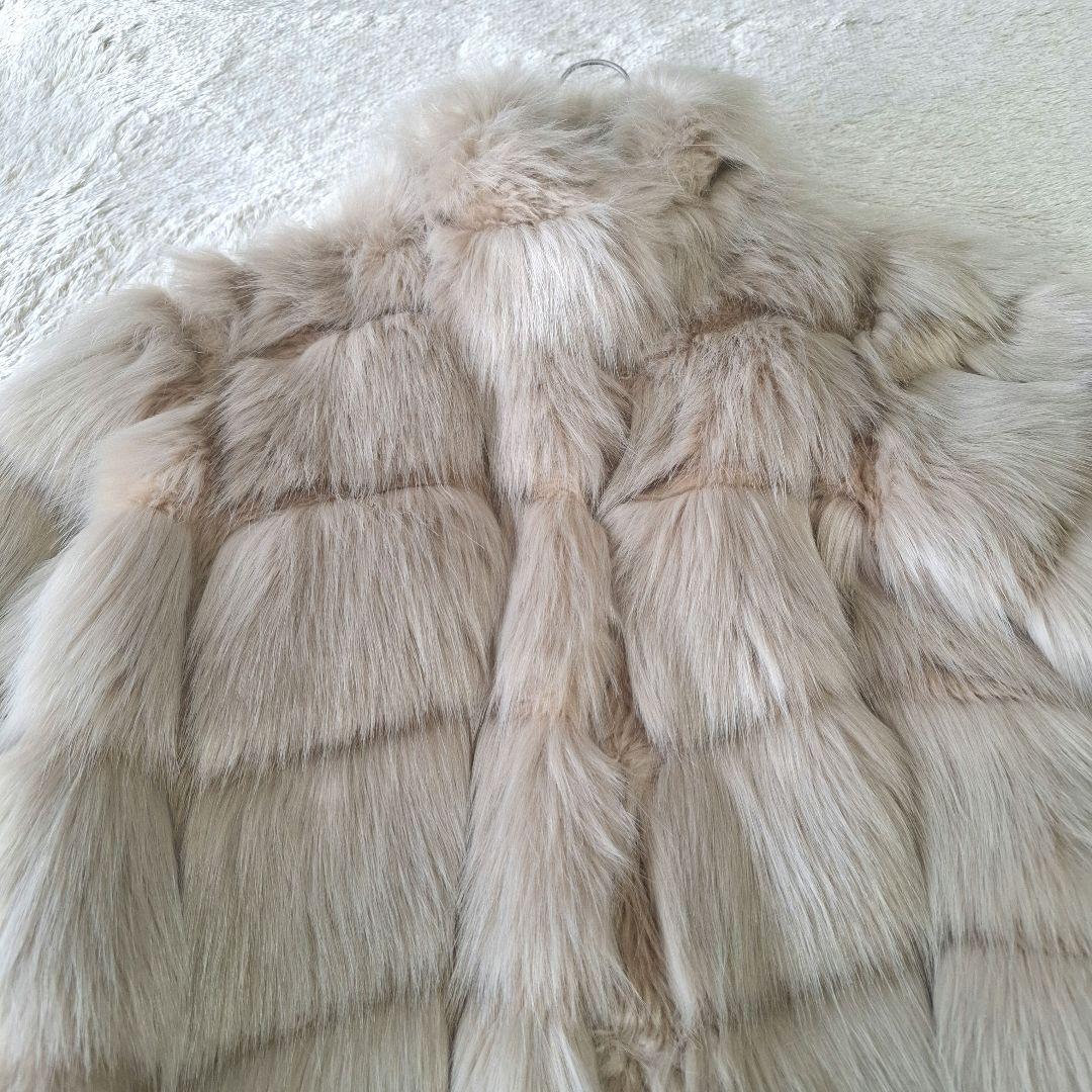 ZARA ザラ フェイクファーコート エコファー ナチュラルベージュ系 М