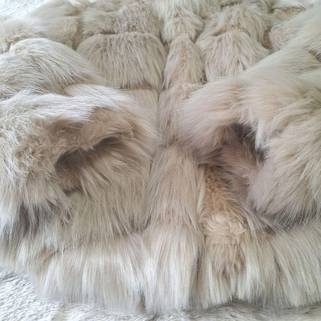 ZARA ザラ フェイクファーコート エコファー ナチュラルベージュ系 М