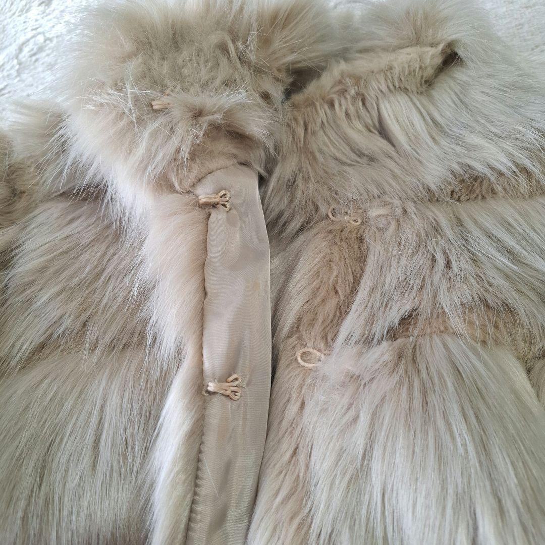 ZARA ザラ フェイクファーコート エコファー ナチュラルベージュ系 М