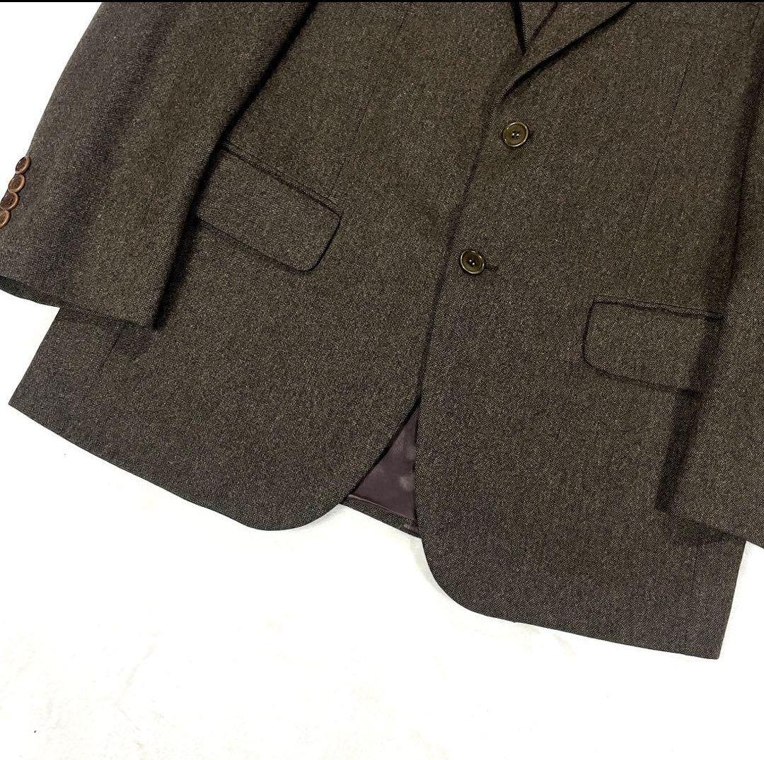 美品 ブルックスブラザーズ ツイードウール テーラードジャケット ブラウン