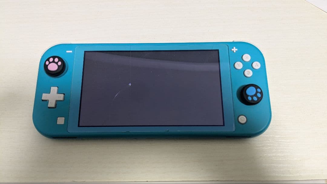 Nintendo Switch Lite ターコイズ 猫の足跡デザイン