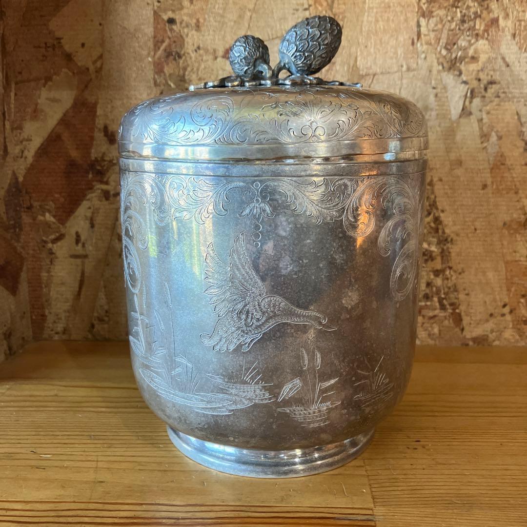 アンティーク雑貨 Tiffany SterlingSilver Footed Lidded Jar